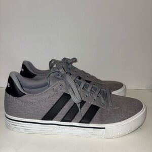 Adidas Gray Sneakers with Black Three Stripes